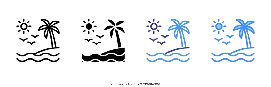 Beach Multi Style Icon Set