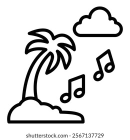 Beach Music Icon Element For Design
