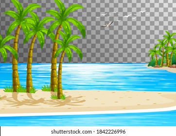 Strandlandschaft mit transparenter Hintergrundgrafik