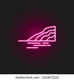 beach neon style icon. Simple thin line, outline vector of landspace icons for ui and ux, website or mobile application