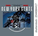 beach in new york state. vector illustration graphic design.