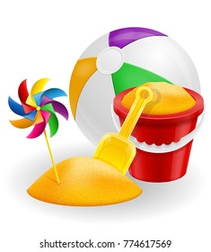 beach objects accessories for childrens games stock vector illustration isolated on white background