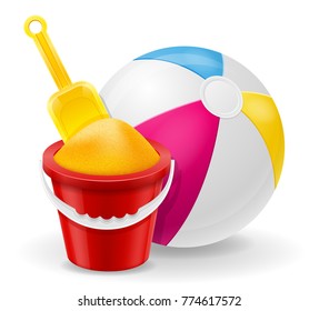 beach objects accessories for childrens games stock vector illustration isolated on white background