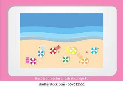 beach, ocean icon vector illustration eps10