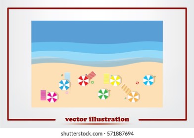 beach, ocean icon vector illustration eps10