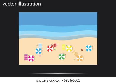 beach, ocean icon vector illustration.