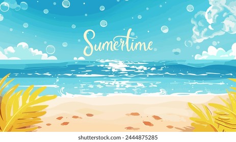 beach ocean and sand vector background. summer design concept.