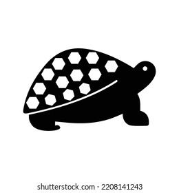 Beach Ocean Sea Tortoise Icon | Black Vector Illustration |