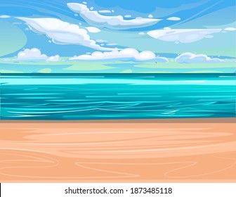 Summer Background Vector Illustration Evening Beach Stock Vector ...