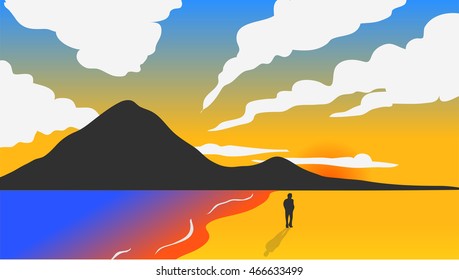 Beach on sunset