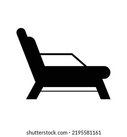 Beach Outdoor Furniture Bed Icon | Black Vector Illustration |