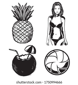 beach pack vector design illustration