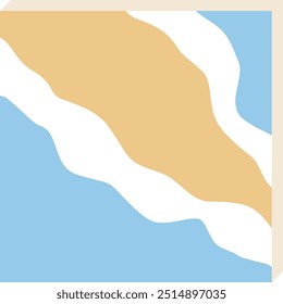 Beach Paint Vector Illustration. Graphic Design. Element