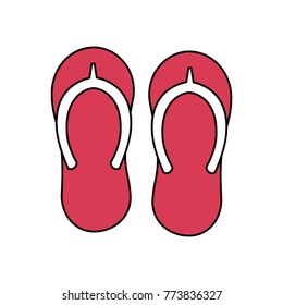 beach pair flip flops accessories icon
