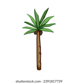 beach palm coconut cartoon. exotic natural, leaf plant, silhouette branch beach palm coconut sign. isolated symbol vector illustration