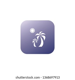 Beach palm icon with violet background 