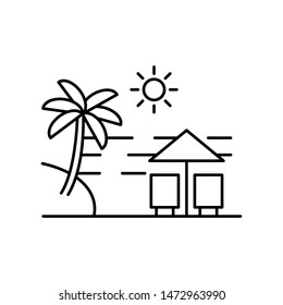 beach and palm line icon. Element of landscapes illustration icon. Signs and symbol icon for websites, web design, mobile app, UI, UX