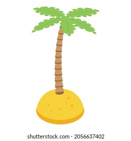 Beach palm tree icon. Isometric of beach palm tree vector icon for web design isolated on white background