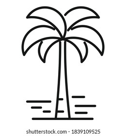 Beach palm tree icon. Outline beach palm tree vector icon for web design isolated on white background