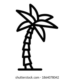 Beach palm tree icon. Outline beach palm tree vector icon for web design isolated on white background