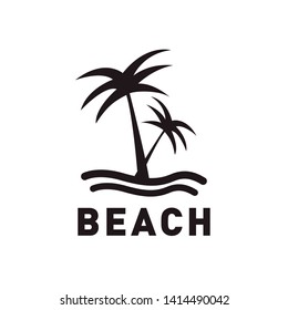 beach palm tree logo design concept