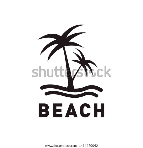 Beach Palm Tree Logo Design Concept Stock Vector (Royalty Free ...