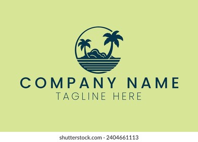 beach palm tree logo vector sublimation