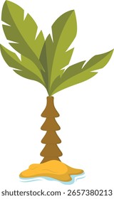 Beach Palm Tree mit einfachem Cartoon Design Konzept. Vektorgrafik.