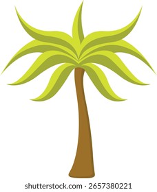 Palmera de la playa con el concepto simple del diseño de la historieta. Ilustración vectorial.