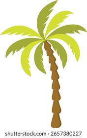 Beach Palm Tree mit einfachem Cartoon Design Konzept. Vektorgrafik.