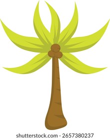 Palmera de la playa con el concepto simple del diseño de la historieta. Ilustración vectorial.