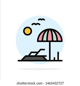 Beach, Palm, Tree, Spring Abstract Circle Background Flat color Icon. Vector Icon Template background