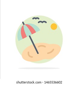 Beach, Palm, Tree, Spring Abstract Circle Background Flat color Icon. Vector Icon Template background