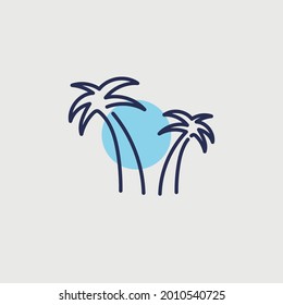 beach palm tree vector icon summer