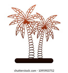 Beach palm trees red lines