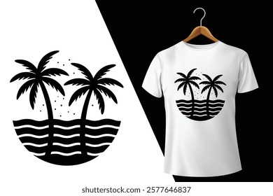 Beach Palm Trees T-Shirt Design 