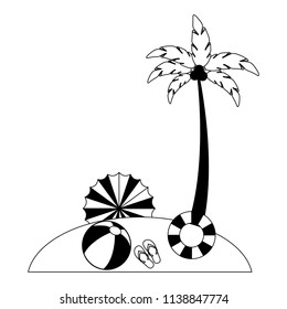 beach palm umbrella float ball sandals
