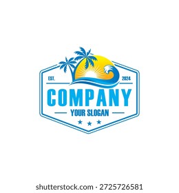 Palma de playa con logotipo de la onda