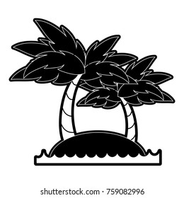 Beach and palms icon vector illustration graphic design