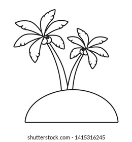 beach palms sand vacations image  vector illustration