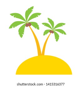 beach palms sand vacations image  vector illustration