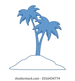 beach with palms scene