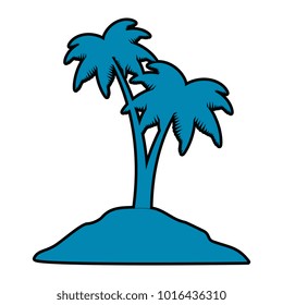 beach with palms scene