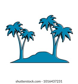 beach with palms scene