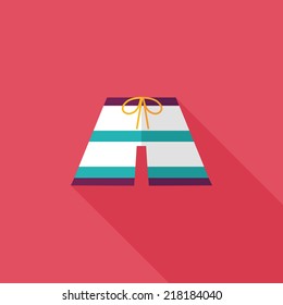 Beach pants flat icon with long shadow
