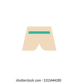Beach pants flat icon. summer wear vector illustration. - Vector