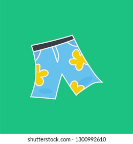 beach pants hand drawn icon. summer wear vector illustration. editable stroke.