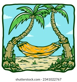 Beach Paradise holiday illustration vector by mbelebeer