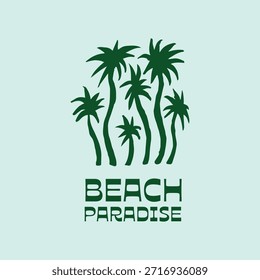 Logotipo do projeto de impressão do paraíso da praia