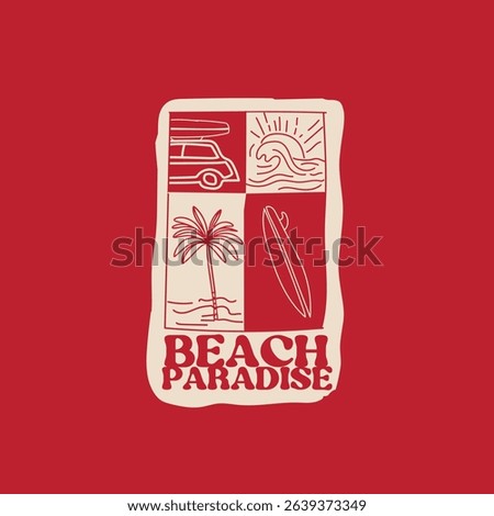 Beach Paradise summer graphic vector